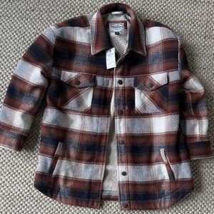 Flag & Anthem Plaid Sherpa Jacket NWT